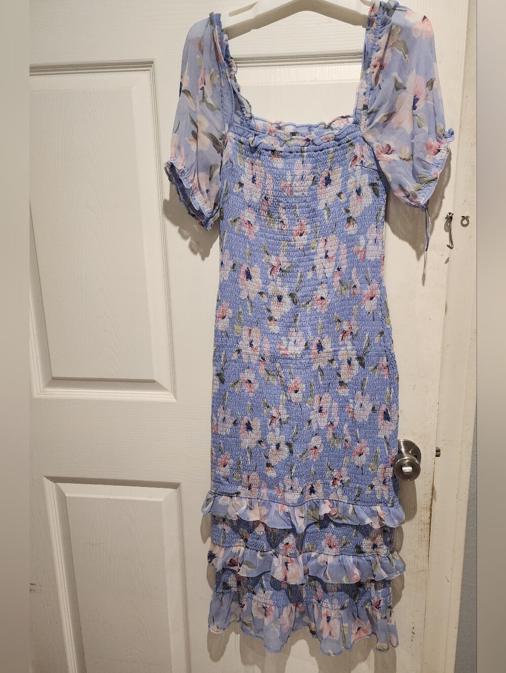 Abercrombie & Fitch Floral Mini Dress in Blue & Pink Size Medium